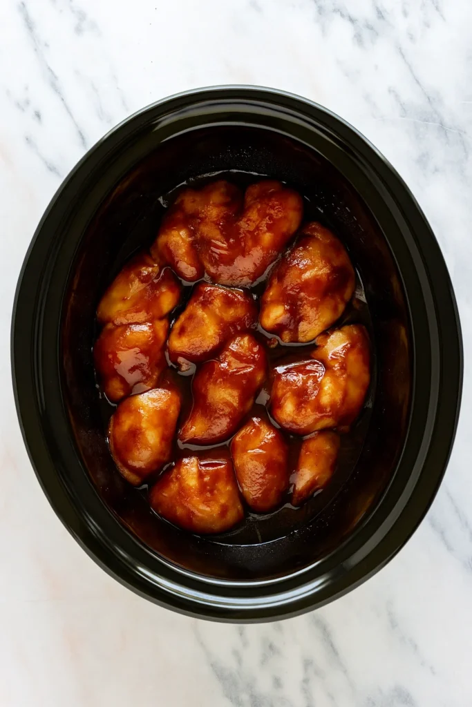Broiled BBQ Chicken Thighs from Slow Cooker