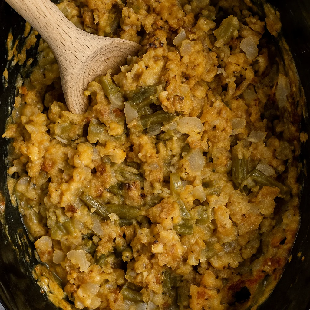 Layered Crock Pot Chicken and Stuffing before cooking