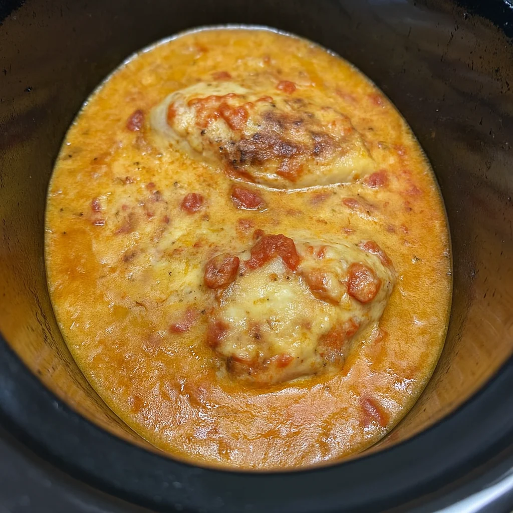 Crockpot Chicken Spaghetti packed in meal prep containers