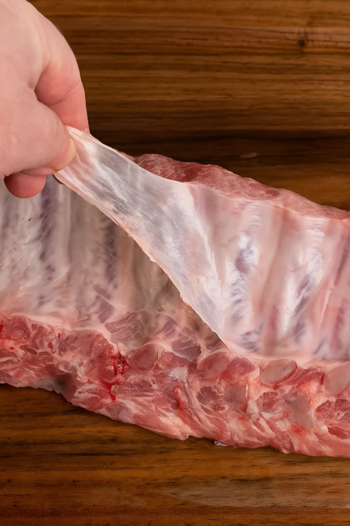 Glazing ribs with BBQ sauce before broiling for sandwich
