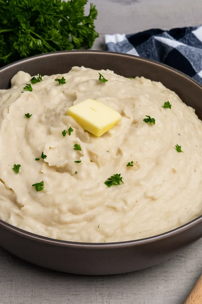 Loaded crock pot mashed potatoes with cream cheese
