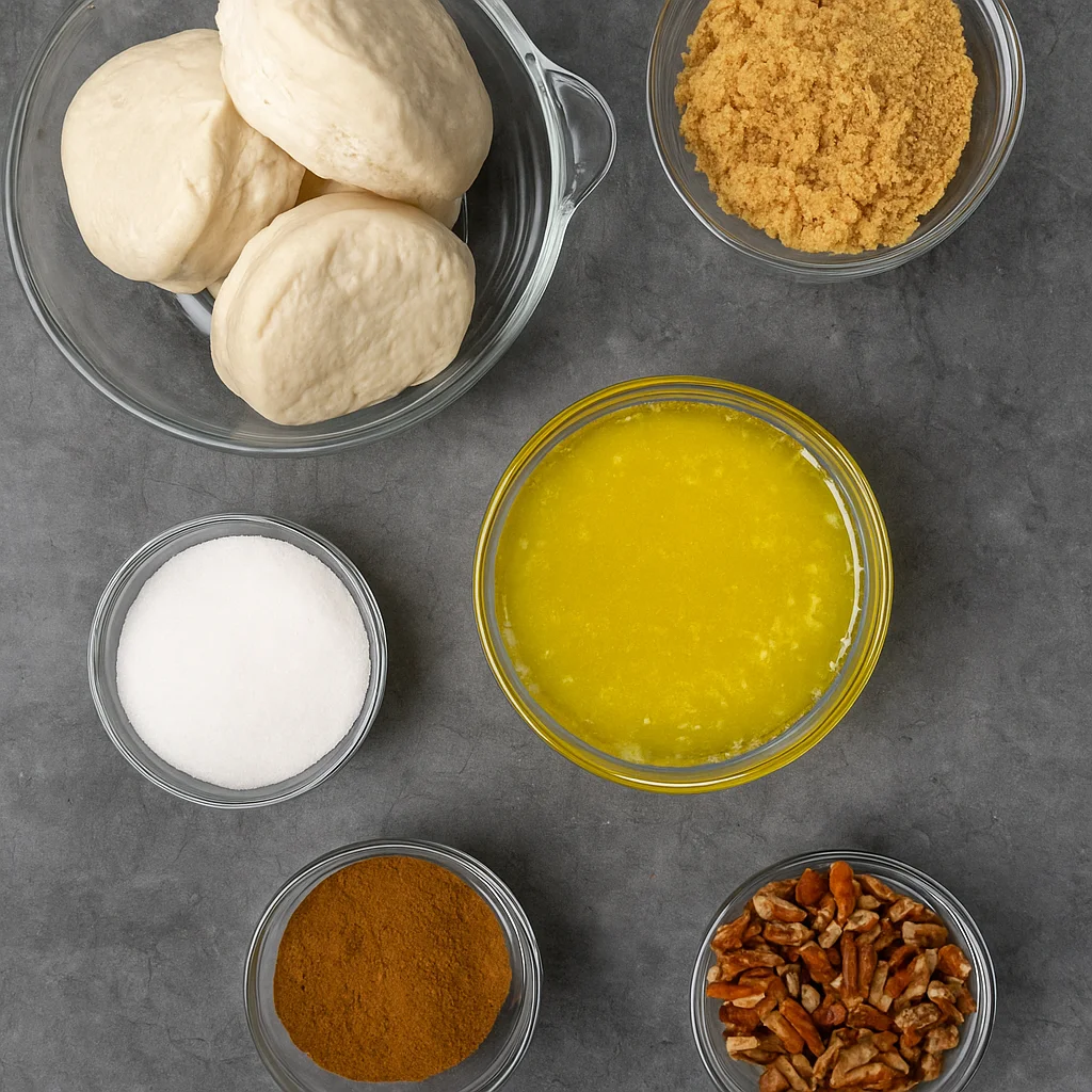 Monkey bread ingredients cinnamon sugar biscuit dough