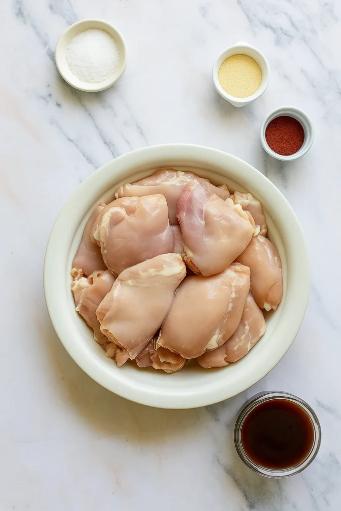 Ingredients for Slow Cooker BBQ Chicken Thighs Recipe