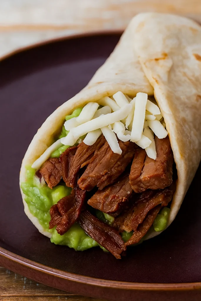 Slow cooker shredded beef tacos with toppings